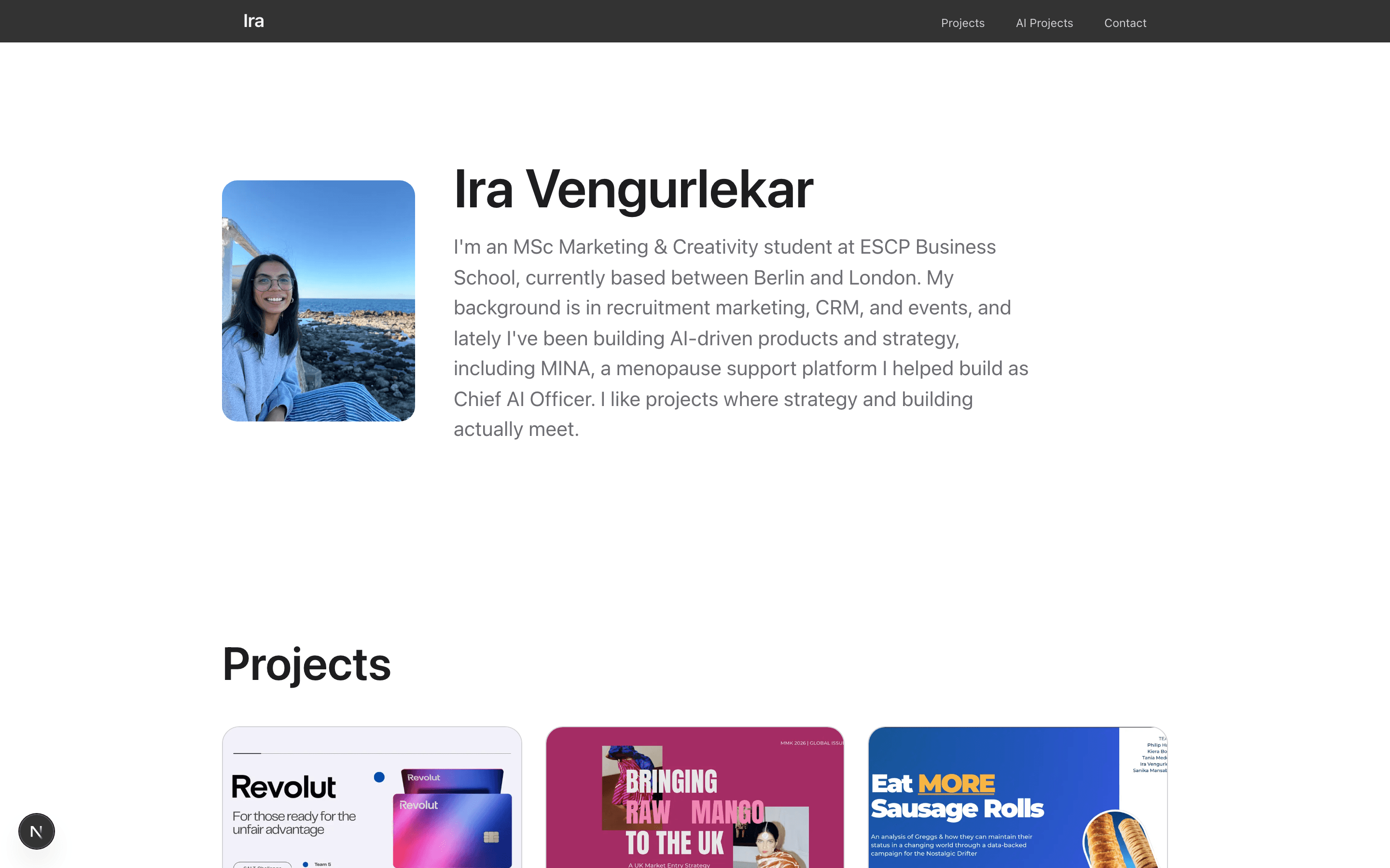 Ira's Portfolio: This Website